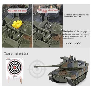 ماشین کنترلی شارژی تانک نظامی تیر پرتاب کن دودزا 1:18 مدل Tank Remote Control LCF 789-3_اسباب بازی