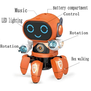 ربات خرچنگی موزیکال و رقصنده رنگ نارنجی مدل 142