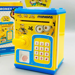 گاوصندوق اثر انگشتی رمز دار باتری خور طرح مینیون مدل 3002