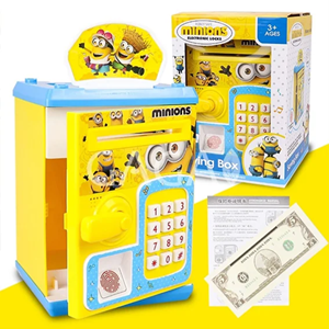 گاوصندوق اثر انگشتی رمز دار باتری خور طرح مینیون مدل 3002