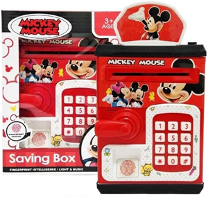 گاوصندوق اثر انگشتی رمز دار باتری خور طرح میکی موس مدل 3002