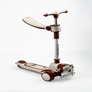 اسکوتر تعادلی سه چرخ چراغدار و موزیکال مدل ms108 رنگ قهوه ای