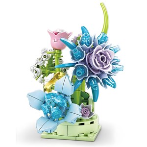 لگو گلدان گل شکوفه های آبی مدل 2001