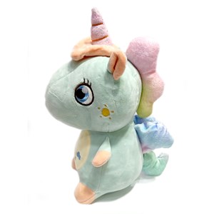 عروسک پولیشی مدل اسب تک شاخ آبی بالدار ارتفاع 28 سانتی متر Unicorn_اسباب بازی