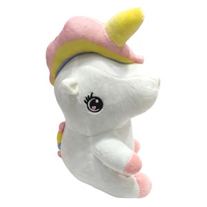 عروسک پولیشی مدل اسب تک شاخ سفید ارتفاع 25 سانتی متر Unicorn_اسباب بازی