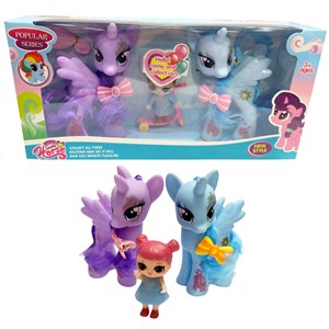 عروسک دوتایی اسب پونی بالدار موزیکال به همراه دختر اسکوتر سوار و وسایل My Little Pony_اسباب بازی