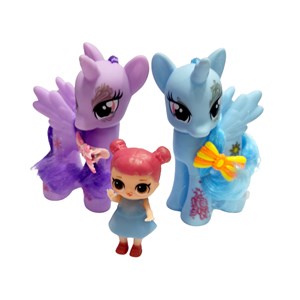 عروسک دوتایی اسب پونی بالدار موزیکال به همراه دختر اسکوتر سوار و وسایل My Little Pony_اسباب بازی