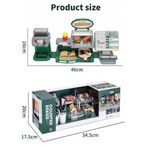 ست اسباب بازی موزیکال فروشگاه همبرگر همراه با دستگاه آبمیوه گیری 35 تکه مدل Mini Burger shop playhouse Toys A1463660Q-U