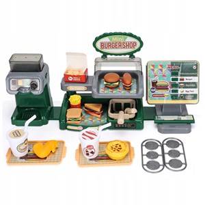 ست اسباب بازی موزیکال فروشگاه همبرگر همراه با دستگاه آبمیوه گیری 35 تکه مدل Mini Burger shop playhouse Toys A1463660Q-U