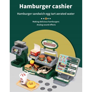 ست اسباب بازی موزیکال فروشگاه همبرگر همراه با دستگاه آبمیوه گیری 35 تکه مدل Mini Burger shop playhouse Toys A1463660Q-U