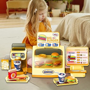 ست اسباب بازی موزیکال فروشگاه همبرگر همراه با دستگاه آبمیوه گیری 25 تکه مدل Mini Burger Shop Toys A1463680Q-U_ اسباب بازی