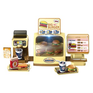 ست اسباب بازی موزیکال فروشگاه همبرگر همراه با دستگاه آبمیوه گیری 25 تکه مدل Mini Burger Shop Toys A1463680Q-U_ اسباب بازی