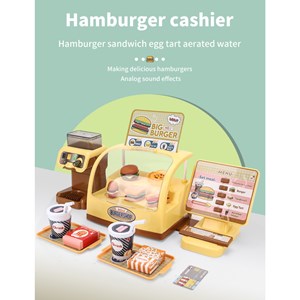 ست اسباب بازی موزیکال فروشگاه همبرگر همراه با دستگاه آبمیوه گیری 25 تکه مدل Mini Burger Shop Toys A1463680Q-U_ اسباب بازی
