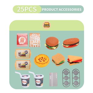 ست اسباب بازی موزیکال فروشگاه همبرگر همراه با دستگاه آبمیوه گیری 25 تکه مدل Mini Burger Shop Toys A1463680Q-U_ اسباب بازی