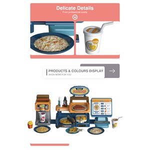 ست اسباب بازی موزیکال پیتزا فروشی 35 تکه مدل Mini Pizza Shop Toys A1463666Q-U_اسباب بازی