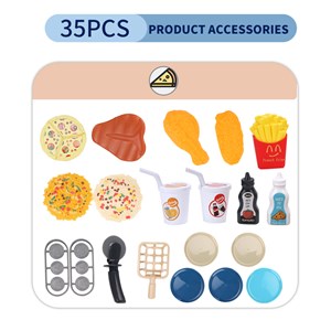 ست اسباب بازی موزیکال پیتزا فروشی 35 تکه مدل Mini Pizza Shop Toys A1463666Q-U_اسباب بازی