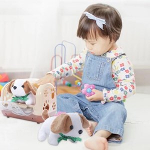 عروسک توله سگ اسباب بازی حیوانات خانگی همراه با قفس و لوازم جانبی Puppy Pet Toys & Accessories_اسباب بازی