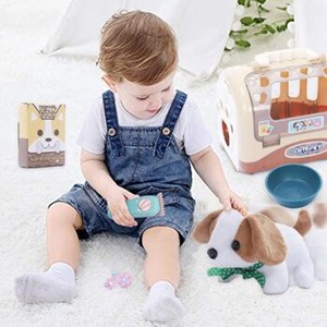 عروسک توله سگ اسباب بازی حیوانات خانگی همراه با قفس و لوازم جانبی Puppy Pet Toys & Accessories_اسباب بازی