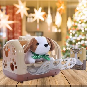 عروسک توله سگ اسباب بازی حیوانات خانگی همراه با قفس و لوازم جانبی Puppy Pet Toys & Accessories_اسباب بازی