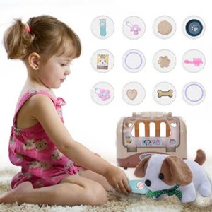 عروسک توله سگ اسباب بازی حیوانات خانگی همراه با قفس و لوازم جانبی Puppy Pet Toys & Accessories_اسباب بازی