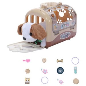 عروسک توله سگ اسباب بازی حیوانات خانگی همراه با قفس و لوازم جانبی Puppy Pet Toys & Accessories_اسباب بازی