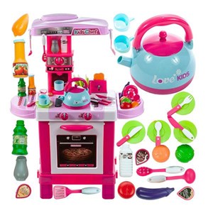 اسباب بازی ست آشپزخانه دخترانه صورتی 42 پارچه برند ژیونگ چنگ مدلKIDS COOK LITTLE CHEF XIONG CHENG 008939