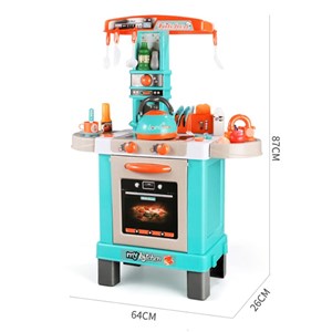 اسباب بازی ست آشپزخانه دخترانه آبی 42 پارچه برند ژیونگ چنگ مدل KIDS COOK LITTLE CHEF XIONG CHENG 008939A