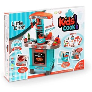 اسباب بازی ست آشپزخانه دخترانه آبی 42 پارچه برند ژیونگ چنگ مدل KIDS COOK LITTLE CHEF XIONG CHENG 008939A