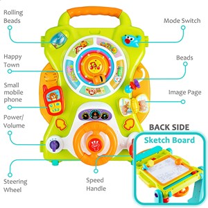 اسباب بازی موزیکال واکر کودک چند کاره هولی تویز مدل Hola Baby Walker and Activity Table 2107