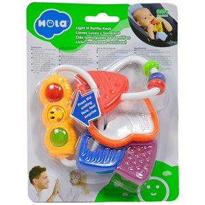 اسباب بازی جغجغه و دندانگیر چراغ دار دسته کلید هولی تویز Hola Light n’ Rattle Keys