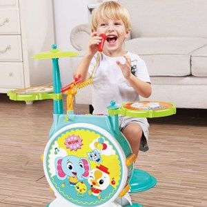 اسباب بازی موزیکال جاز و درام بزرگ هولی تویز مدل 3130 Hola Toys Dimple Electric Big Toy Drum Set for Kids
