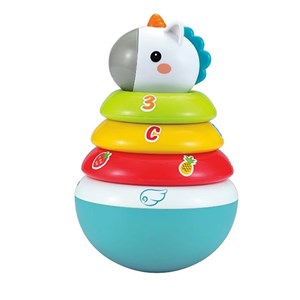 اسباب بازی حلقه هوش تعادلی و جغجغه یونیکورن هولی تویز مدل 3136 Hola Toys Rings Baby Toy with Unicorn_اسباب بازی