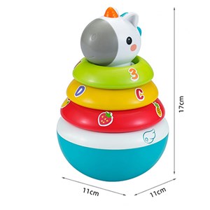 اسباب بازی حلقه هوش تعادلی و جغجغه یونیکورن هولی تویز مدل 3136 Hola Toys Rings Baby Toy with Unicorn_اسباب بازی