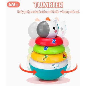 اسباب بازی حلقه هوش تعادلی و جغجغه یونیکورن هولی تویز مدل 3136 Hola Toys Rings Baby Toy with Unicorn_اسباب بازی