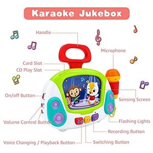 اسباب بازی میکروفون موزیکال ضبط صدا هولی تویز مدل 3138 Hola Toys Karaoke Jukebox with Microphone for Kids