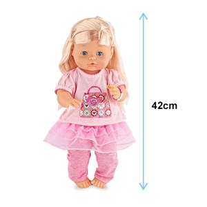 ست اسباب بازی عروسک وارم بیبی موزیکال پرتی هیر صورتی مدل Warm Baby Pretty Hair Doll Set - Pink