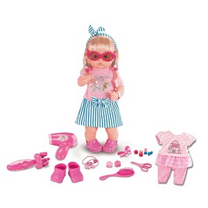 ست اسباب بازی عروسک وارم بیبی موزیکال پرتی هیر مدل Warm Baby Pretty Hair Doll Set - Multi Color