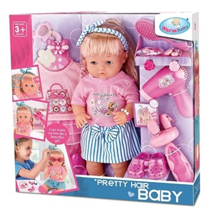 ست اسباب بازی عروسک وارم بیبی موزیکال پرتی هیر مدل Warm Baby Pretty Hair Doll Set - Multi Color