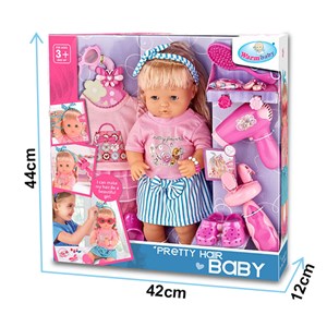 ست اسباب بازی عروسک وارم بیبی موزیکال پرتی هیر مدل Warm Baby Pretty Hair Doll Set - Multi Color