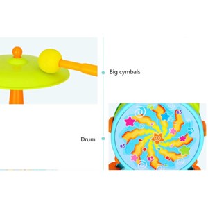 اسباب بازی موزیکال ست جاز و درام هولی تویز مدل 666 Hola Toys Dimple Electric Toy Drum Set for Kids