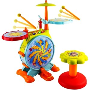 اسباب بازی موزیکال ست جاز و درام هولی تویز مدل 666 Hola Toys Dimple Electric Toy Drum Set for Kids