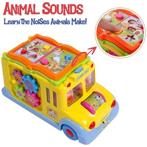 اسباب بازی موزیکال اتوبوس مدرسه هولی تویز مدل 796 Hola Toys Children Electric Bus Music Car
