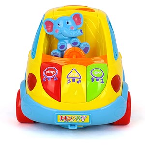 اسباب بازی موزیکال ماشین فیلی هولی تویز مدل 896 Hola Toys Learning Educational Toys Cartoon Car Funny Kid Bus Game Matching Game