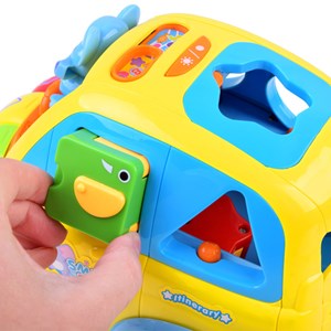 اسباب بازی موزیکال ماشین فیلی هولی تویز مدل 896 Hola Toys Learning Educational Toys Cartoon Car Funny Kid Bus Game Matching Game