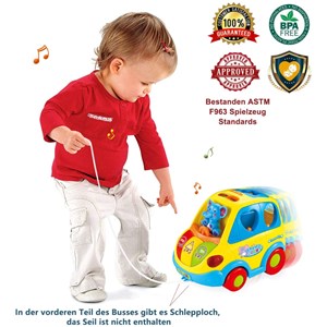 اسباب بازی موزیکال ماشین فیلی هولی تویز مدل 896 Hola Toys Learning Educational Toys Cartoon Car Funny Kid Bus Game Matching Game