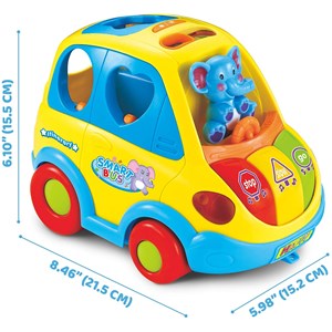 اسباب بازی موزیکال ماشین فیلی هولی تویز مدل 896 Hola Toys Learning Educational Toys Cartoon Car Funny Kid Bus Game Matching Game