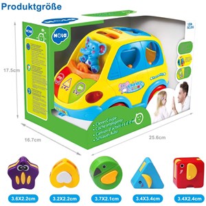 اسباب بازی موزیکال ماشین فیلی هولی تویز مدل 896 Hola Toys Learning Educational Toys Cartoon Car Funny Kid Bus Game Matching Game