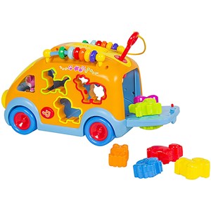 اسباب بازی موزیکال اتوبوس شادی هولی تویز مدل 988 Hola Toys Activity Shape Sorting Bus