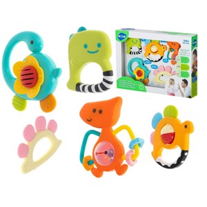 اسباب بازی ست جغجغه و دندانگیر دایناسور هولی تویز مدل 1109 Hola Toys Dinosaur Teething Toys for Baby Rattle_اسباب بازی