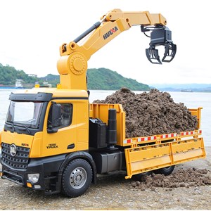 ماشین کنترلی شارژی کامیون حرفه ای هوینا مدل HUINA 1575 RC 1:14 Timber Grab Truck Dumpe_اسباب بازی